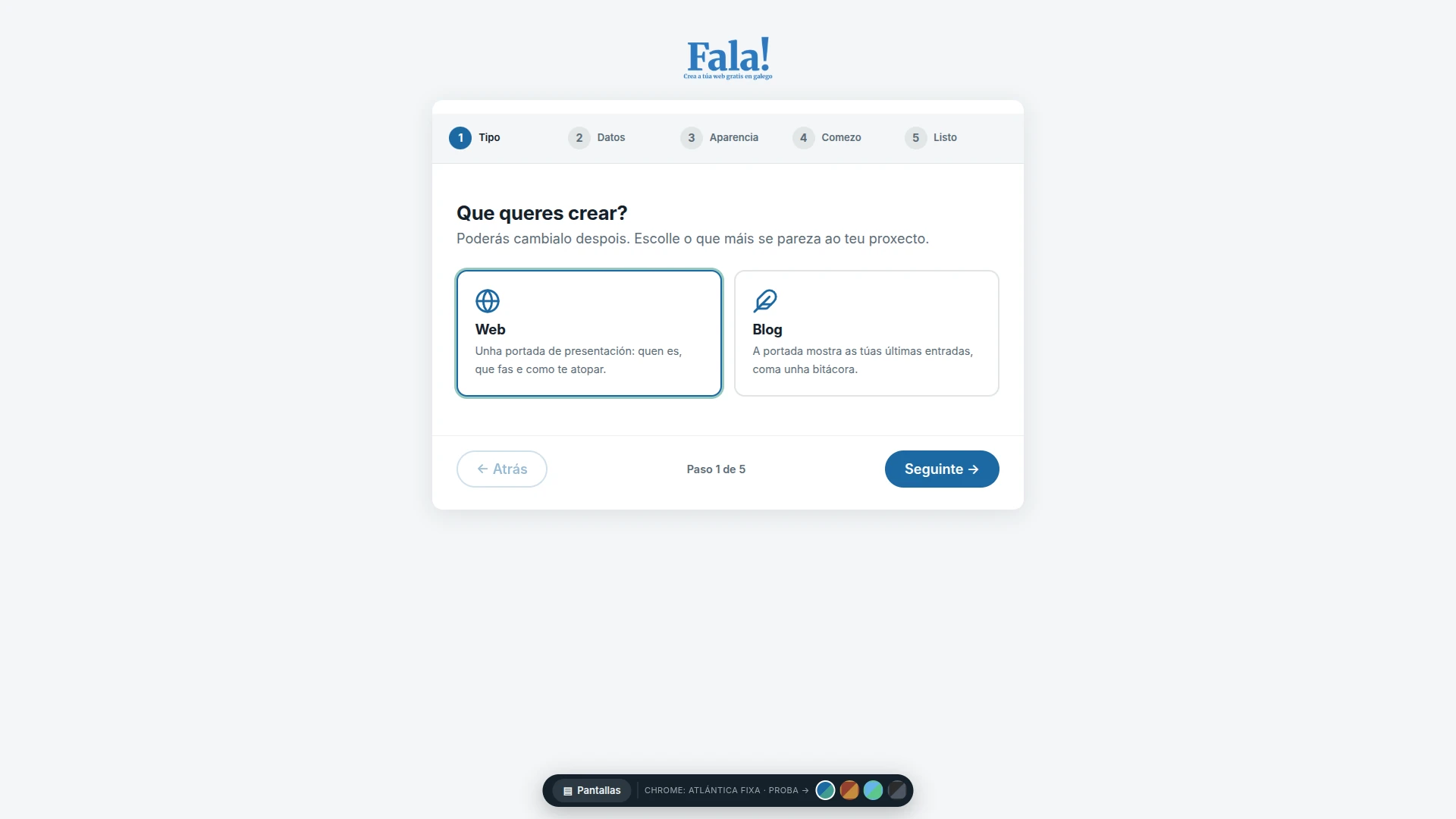 Mostra do novo deseño de fala.gal
